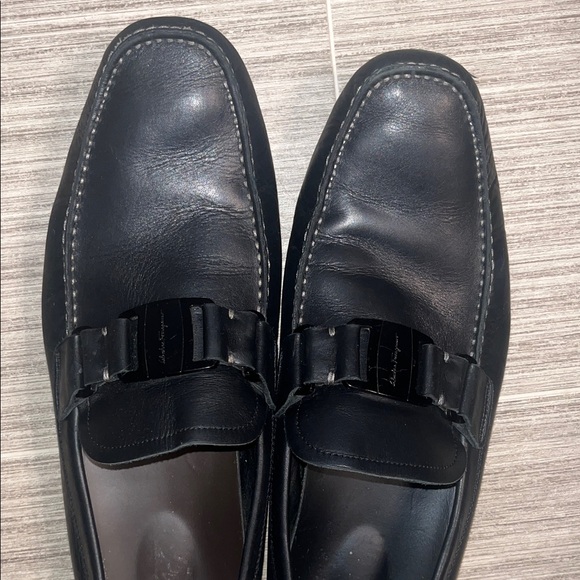 Salvatore Ferragamo Black Leather Loafers